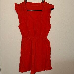 Red Sleeveless Ruffled Summer Dress